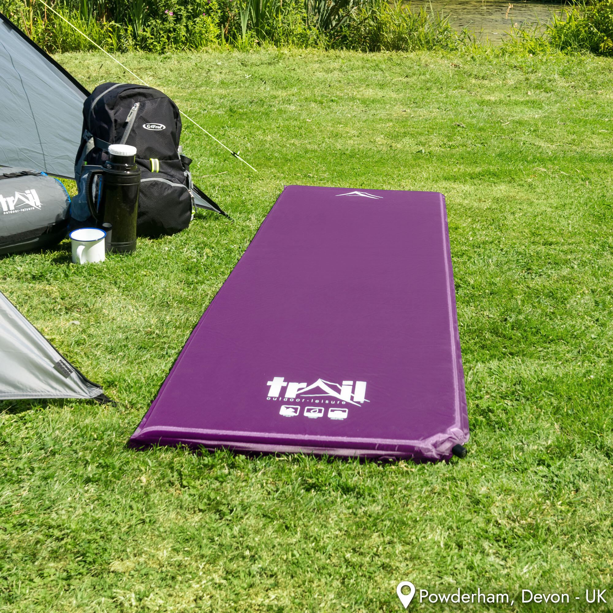Single Camping Mat Self Inflating Inflatable Camp Roll Mattress With Bag Trail 7/7