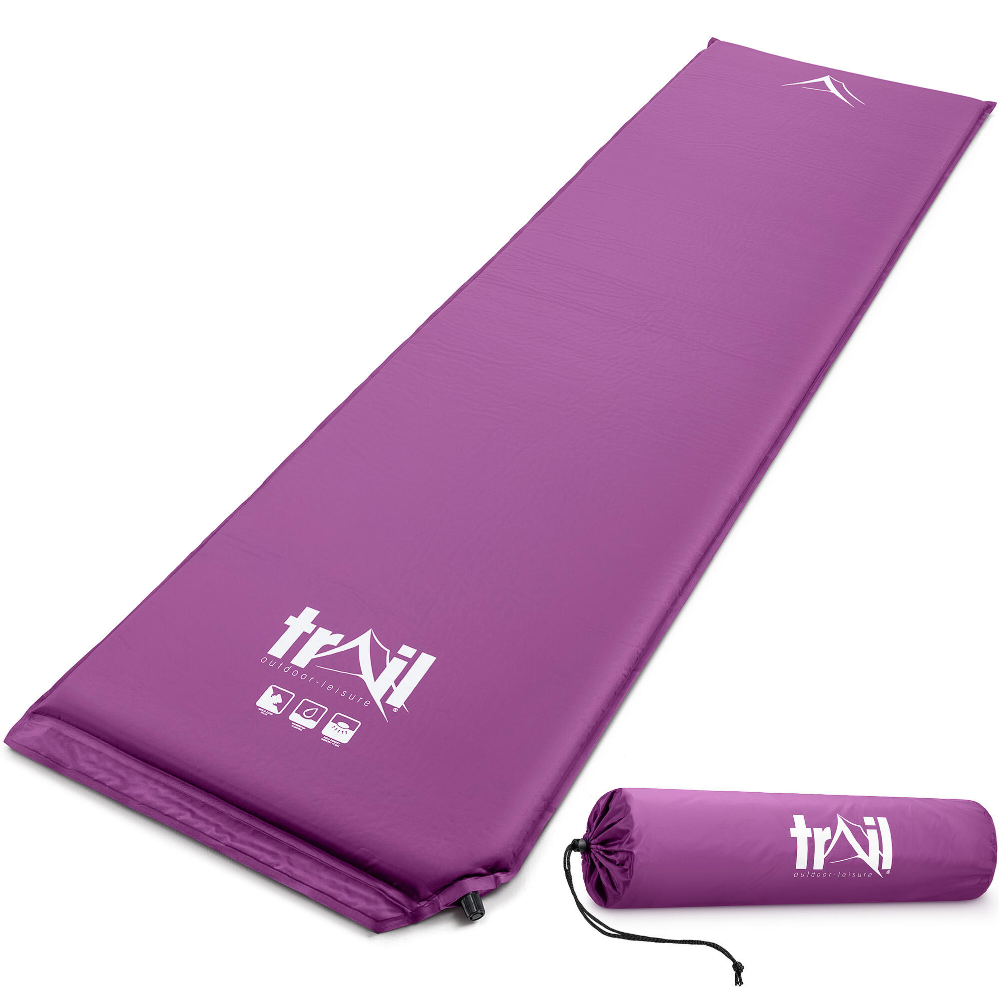 TRAIL OUTDOOR LEISURE Single Camping Mat Self Inflating Inflatable Camp Roll Mattress With Bag Trail
