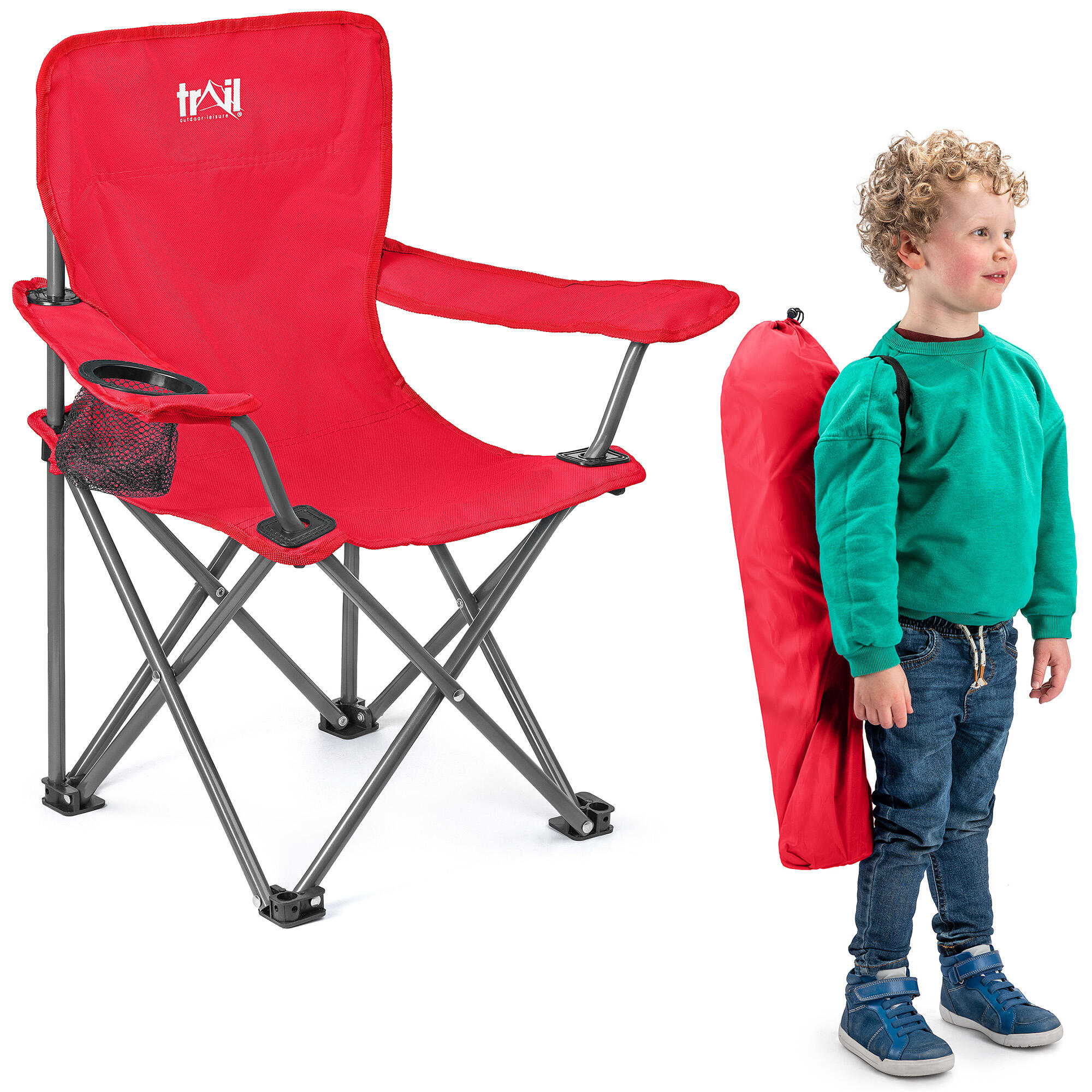 Kids Camping Chair Lightweight Folding Outdoor Childrens Seat With Rucksack