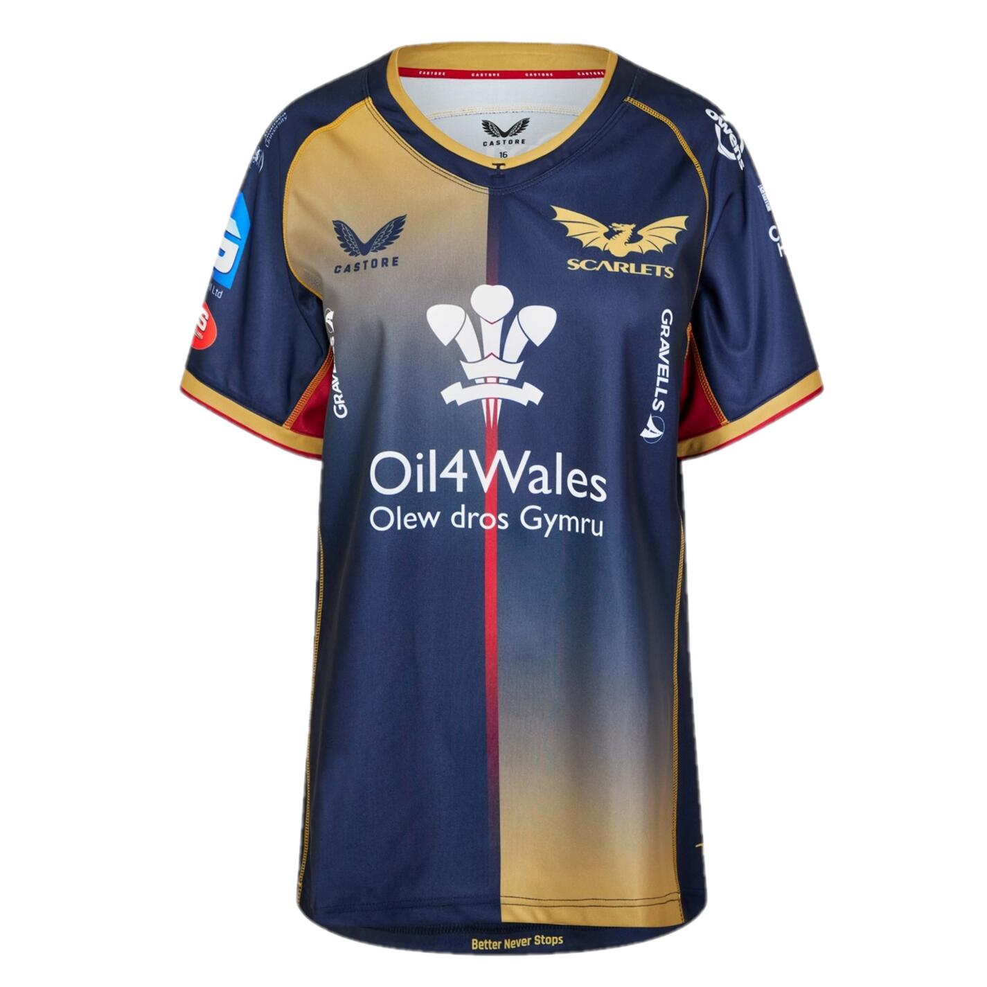Scarlets Men's Rugby Shirt Castore 2022/23 Away Jersey 2/3