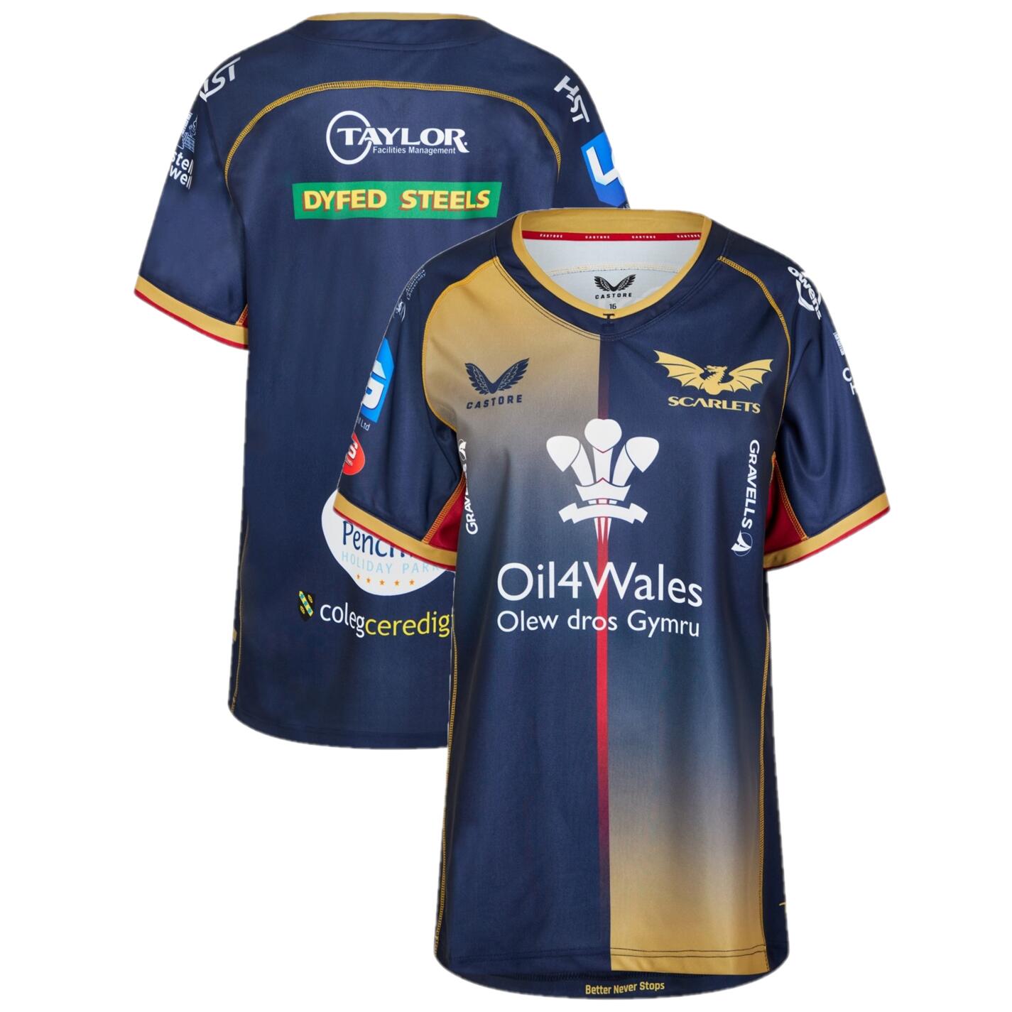 Scarlets Men's Rugby Shirt Castore 2022/23 Away Jersey 1/3
