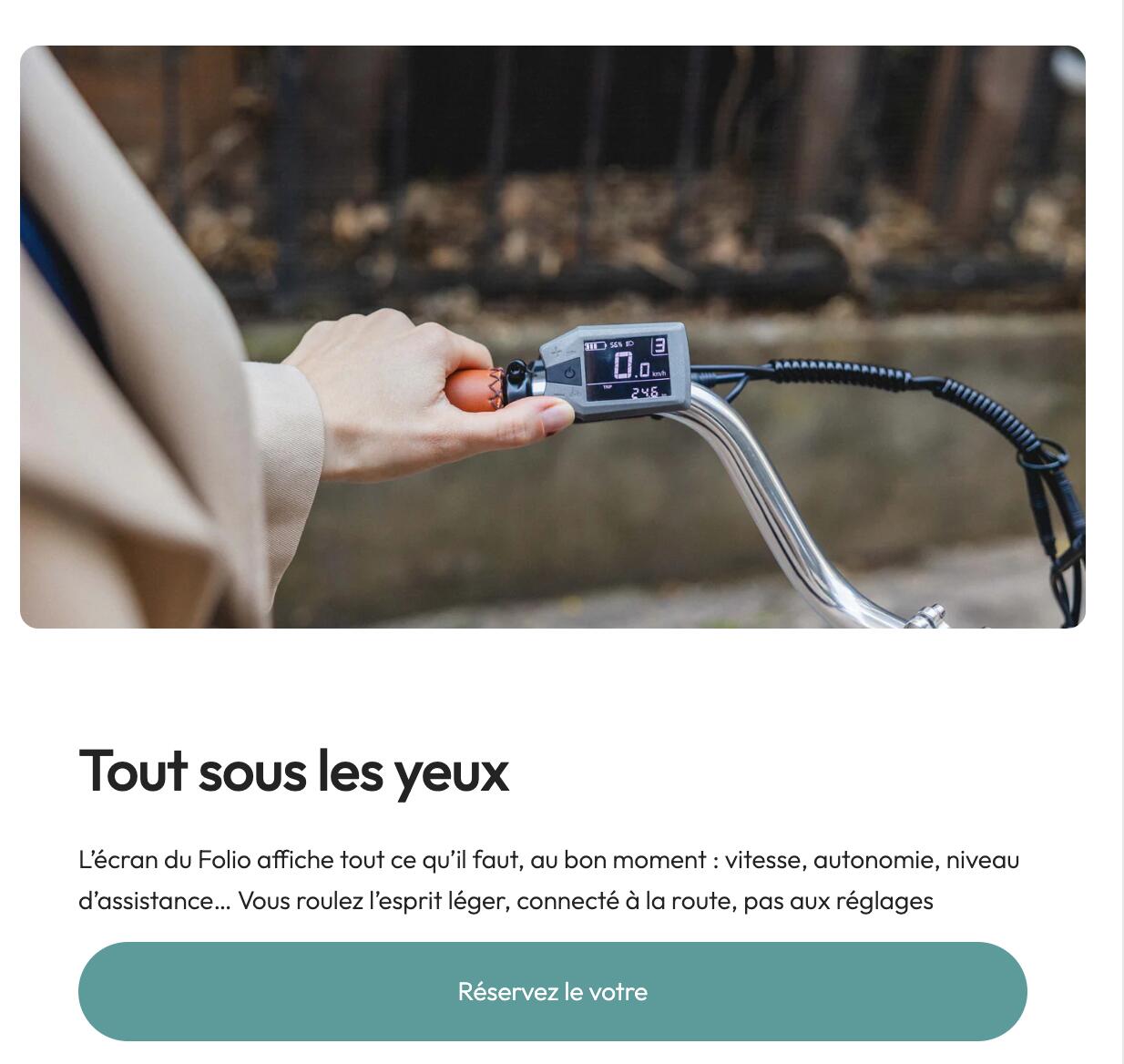 Vélo ville Electrique Femme et Homme -  Design- Folio - 250W - 80km d'autonomie 4/6