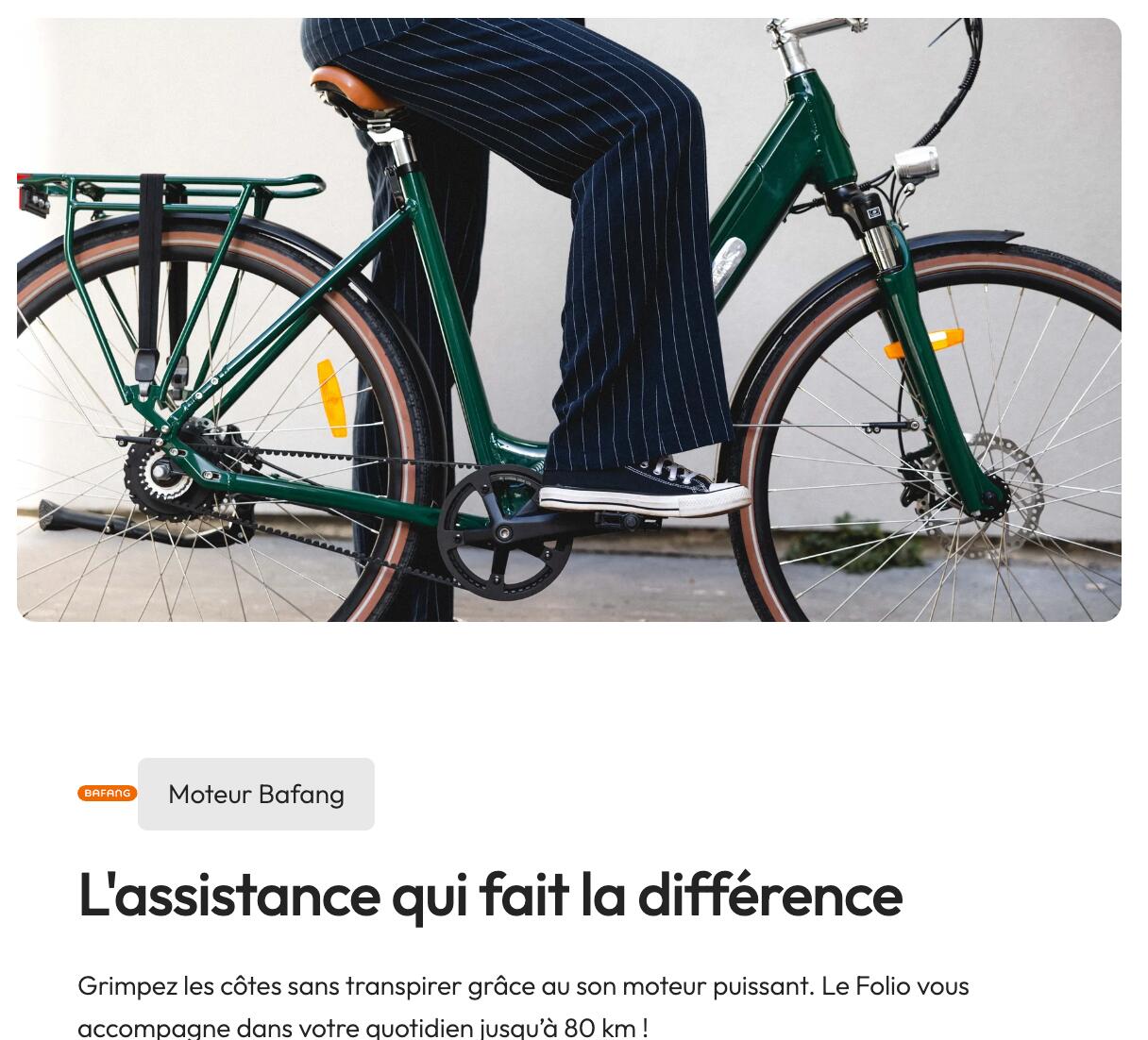 Vélo ville Electrique Femme et Homme -  Design- Folio - 250W - 80km d'autonomie 2/6