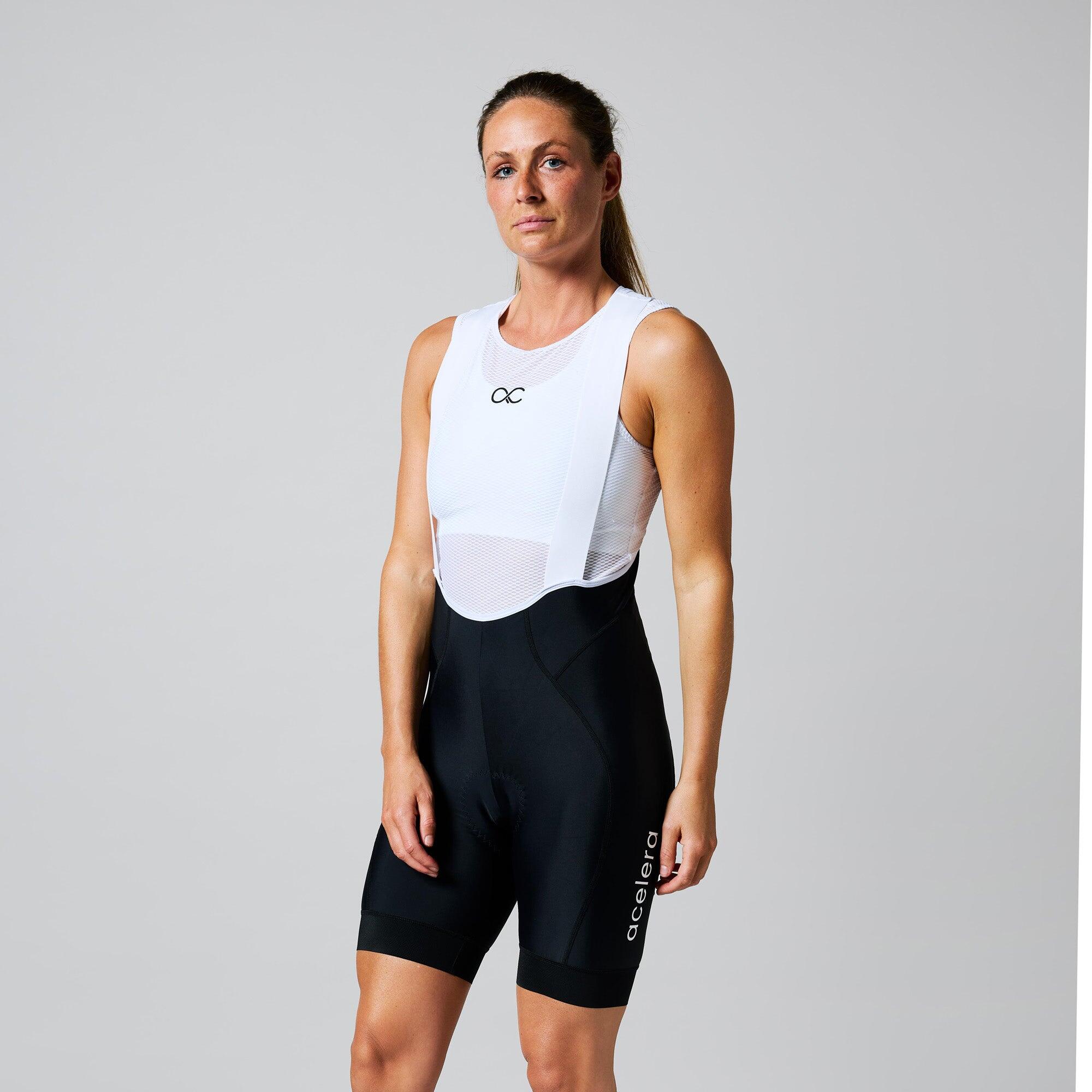 ACELERA Fietsbroek Dames Zeem Bretels - Wielrenbroek – Mountainbike - Koersbroek - Kort
