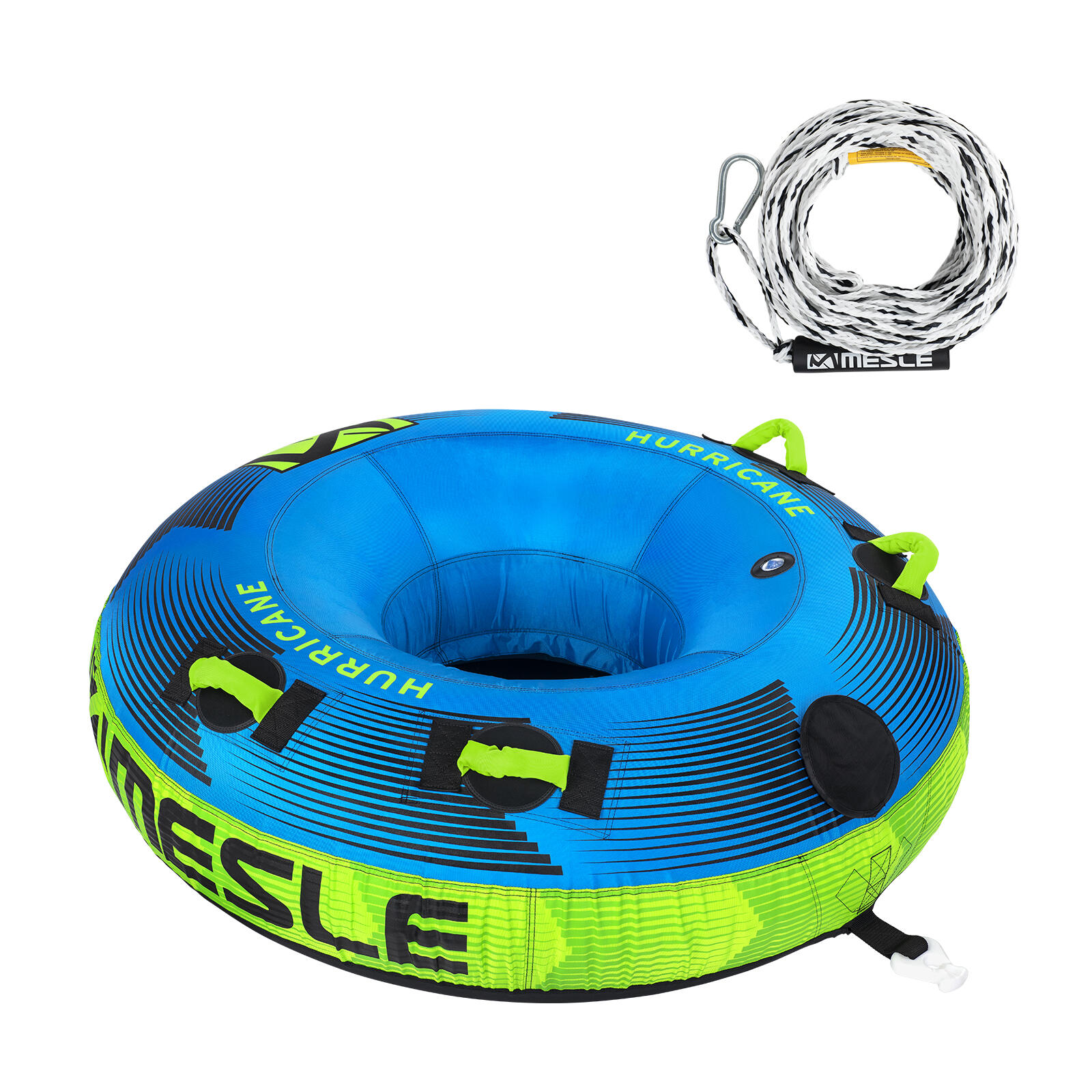 MESLE Funtube Hurricane 1-2 Personen Met Touw Zwemring voor Boot Blauw