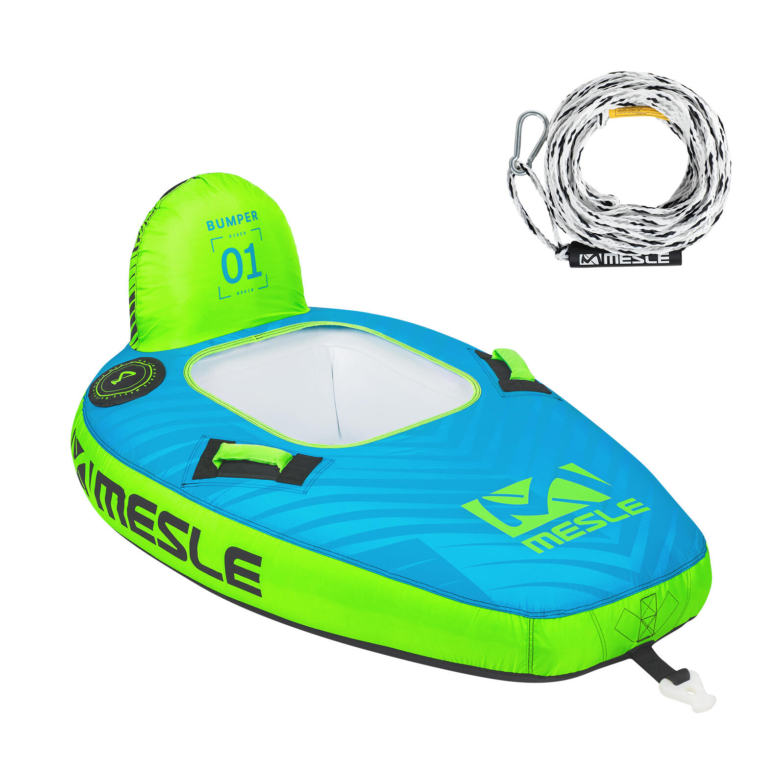 Mesle - Bouée Tractable Bumper Avec Corde 1 Place Gonflable Bateau & Jet Ski Nautique - Bouée Tractée - Bleu - Taille Unique - Decathlon