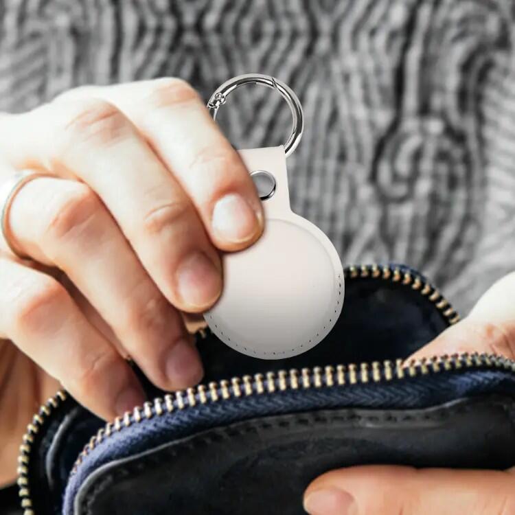 Pack de 3 porte-clés similicuir avec tracker intégré Mili Blanc 4/5
