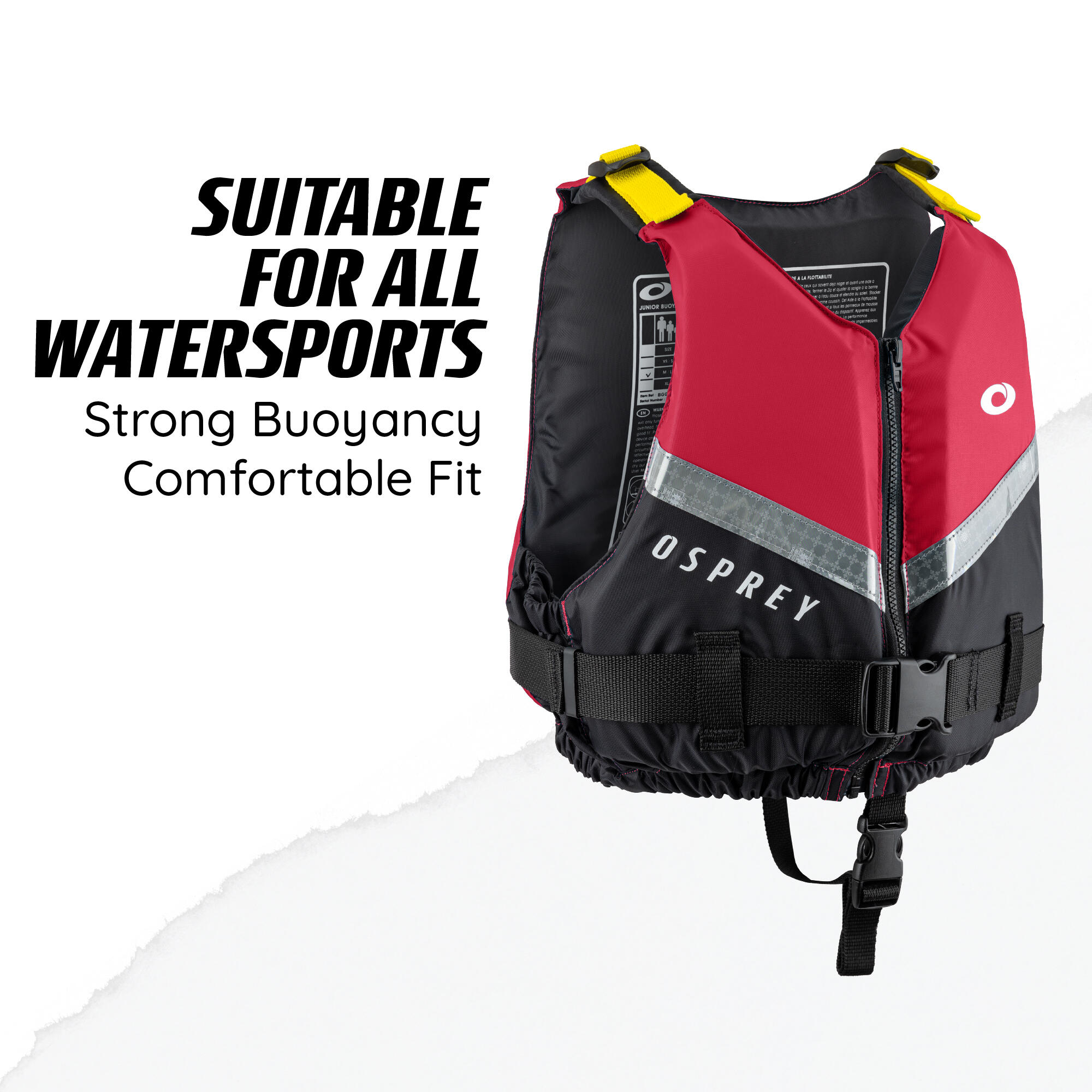 Osprey Kids Buoyancy Aid, Junior 50N Waterproof Buoyancy Vest Red 6/6