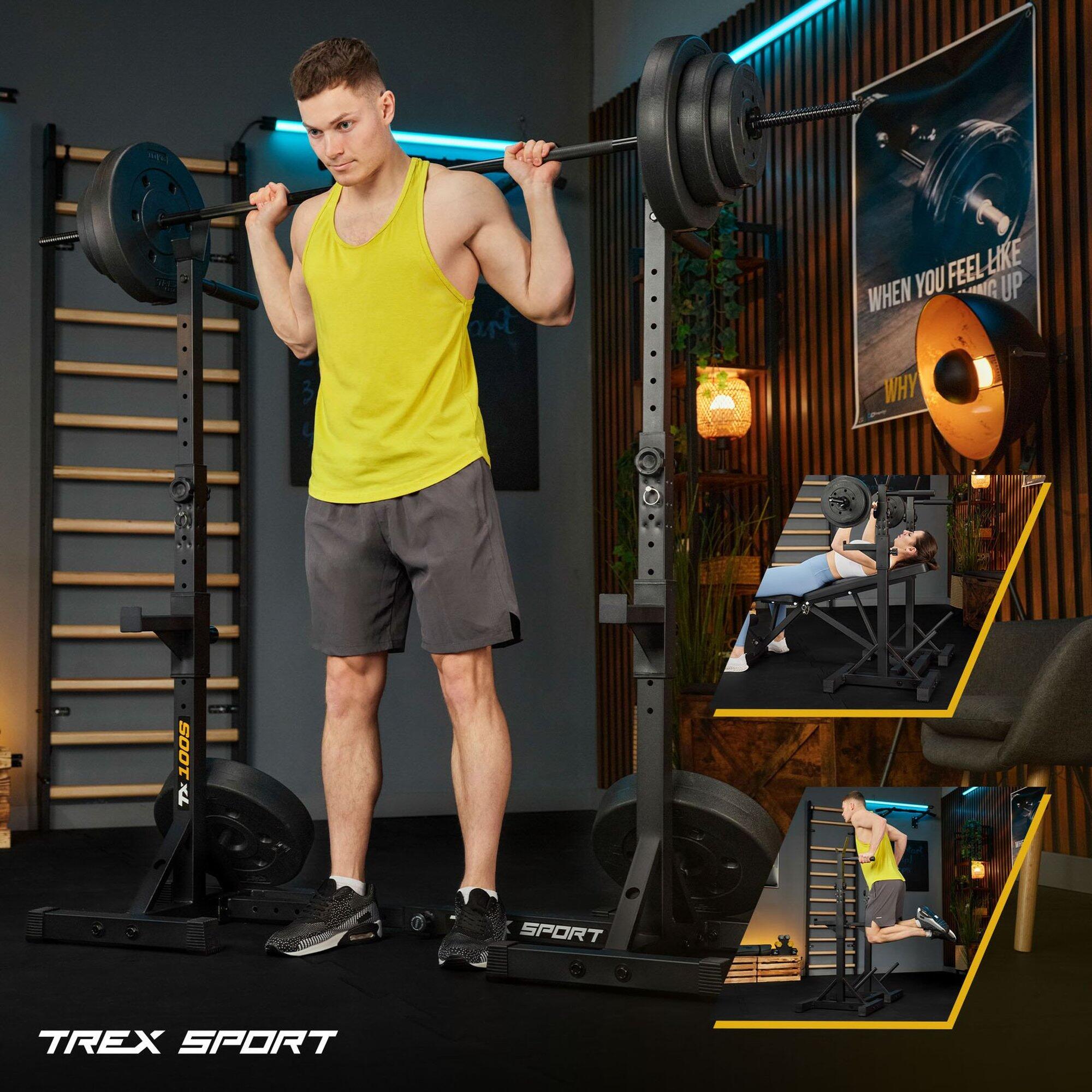 Supports d’haltères réglables Trex Sport TX-100S avec poignées dips 6/7