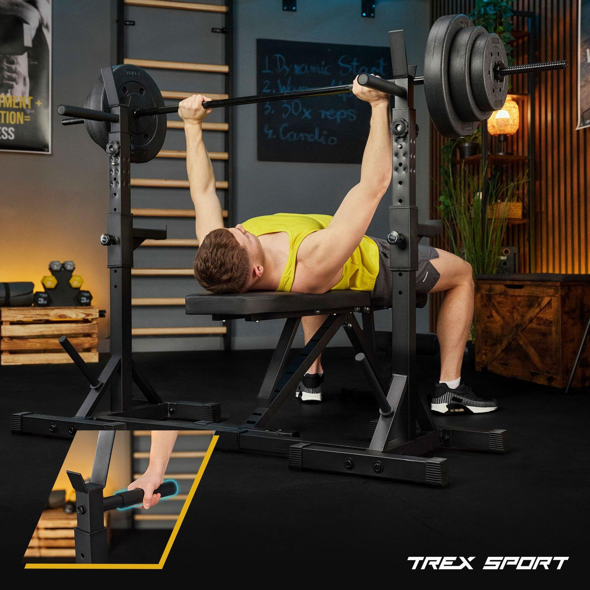 Supports d’haltères réglables Trex Sport TX-100S avec poignées dips 5/7