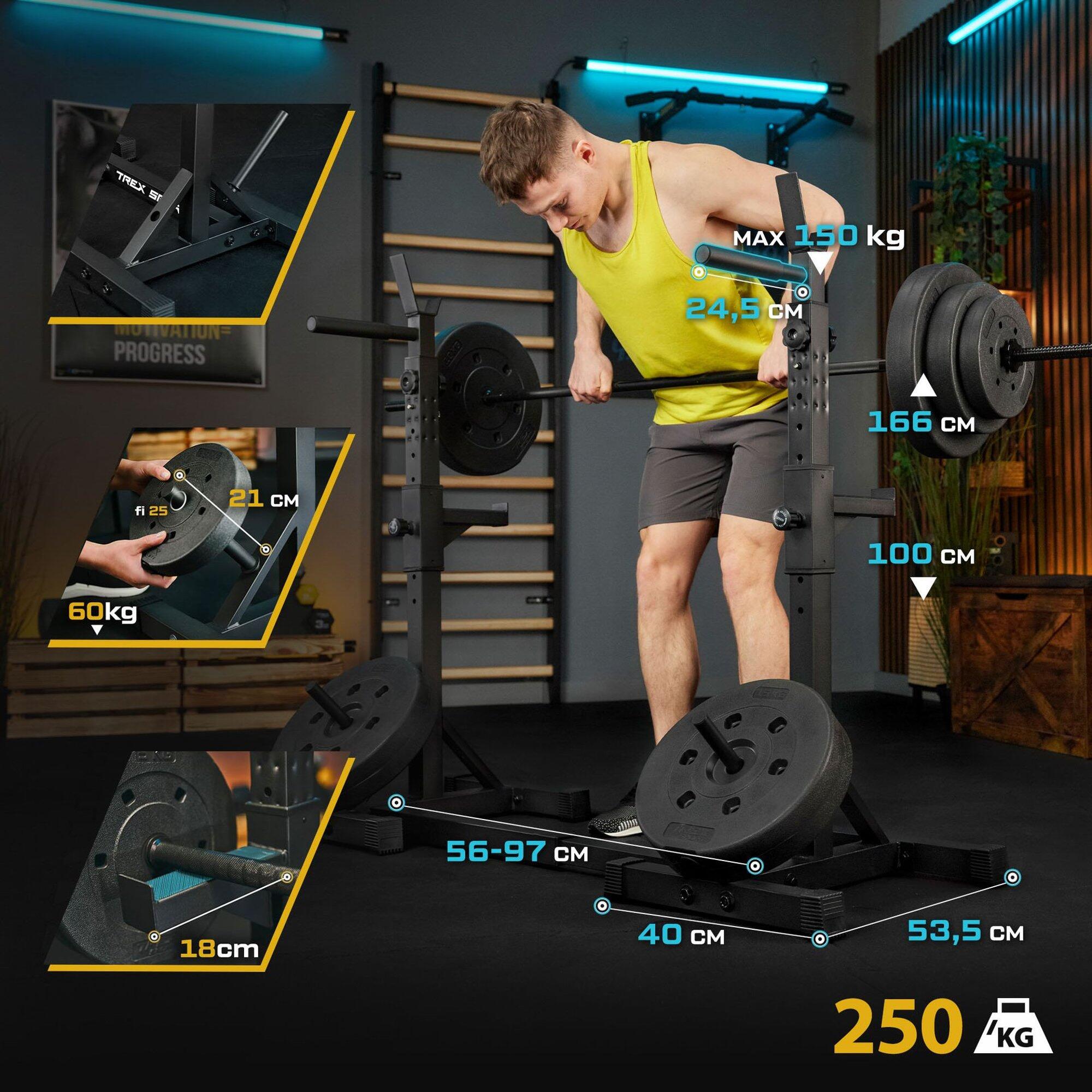 Supports d’haltères réglables Trex Sport TX-100S avec poignées dips 2/7