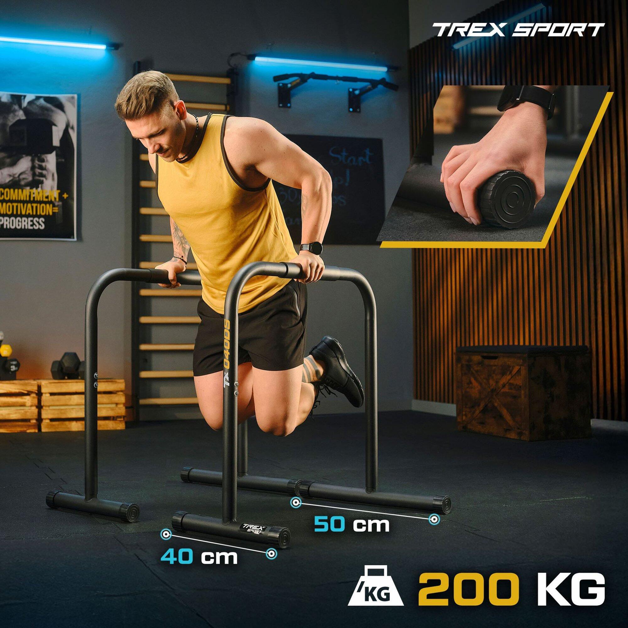 Poręcze stacjonarne regulowane do dipów i pompek Trex Sport TX-040DS max. 200kg