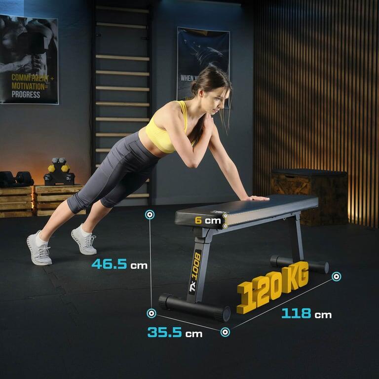 Banco plano de musculación Trex Sport TX-100B plegable 120 kg 2/7