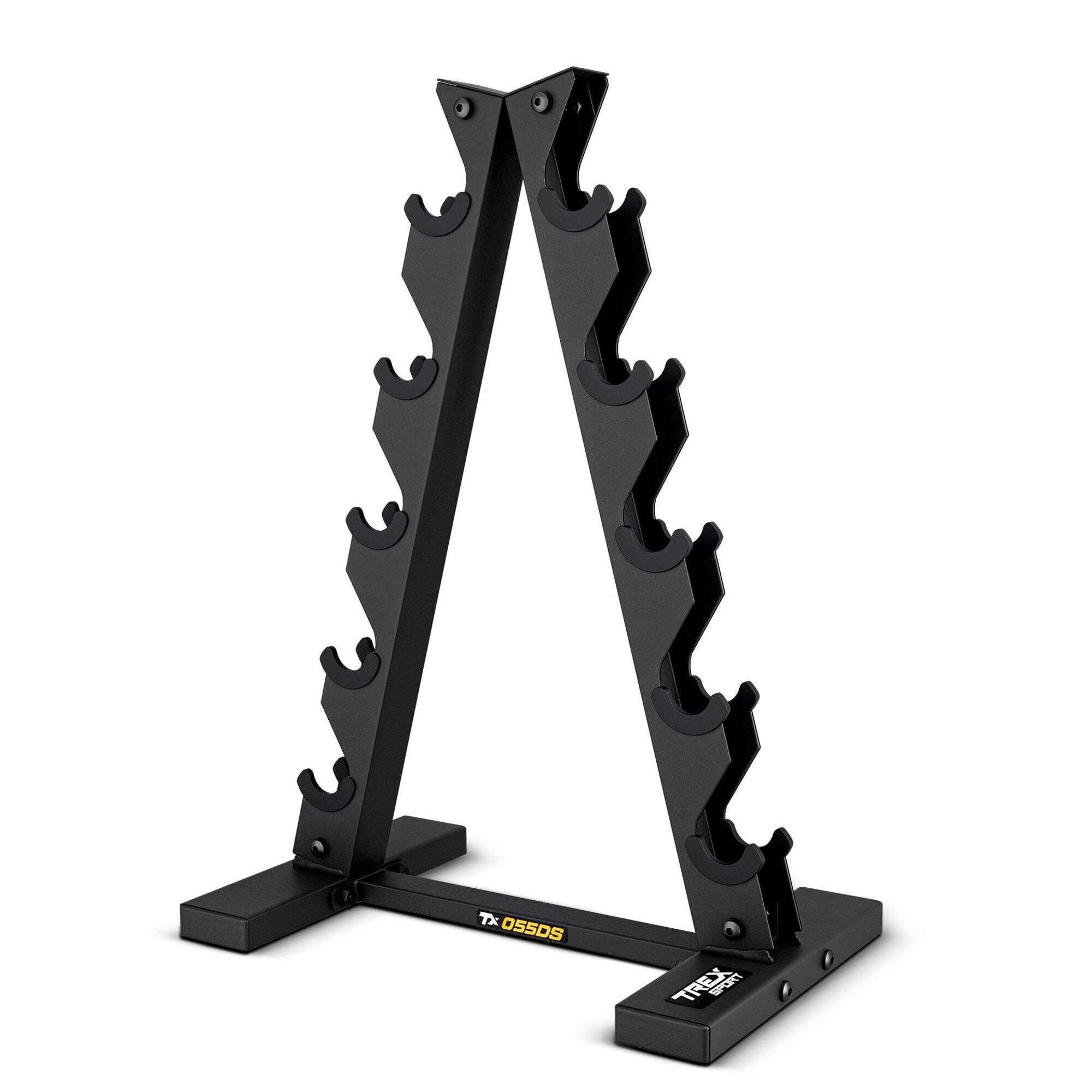 Trex Sport - Support D'Haltères Trex Sport Tx-055dr A-frame 10 Emplacements 150 Kg - Rack De Rangement - Noir - Taille Unique - Decathlon