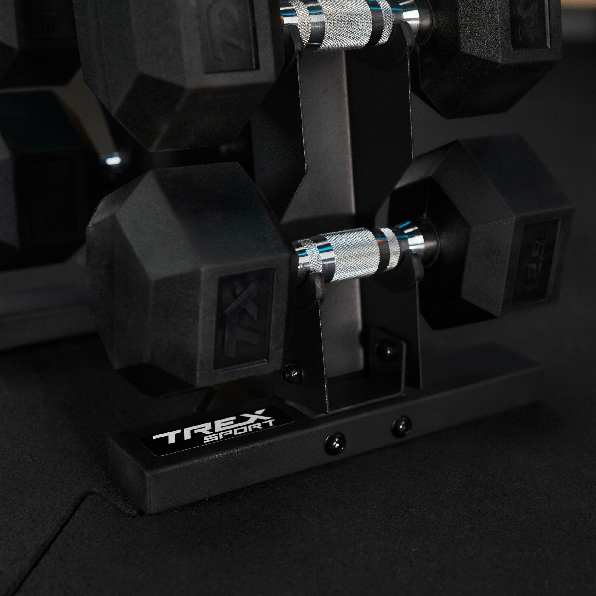 Stojak na hantle Trex Sport TX-055DR wielopoziomowy 10 miejsc (5 par) do150kg 5/7