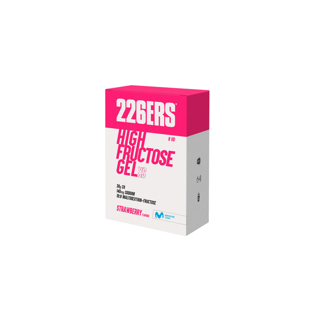 226ERS BOX - 8 HIGH FRUCTOSE GEL XS 44g  Sabor Fresa