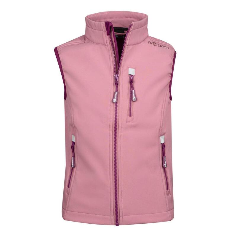 Gilet Softshell pour enfants Trollfjord Orchidée/Mulberry