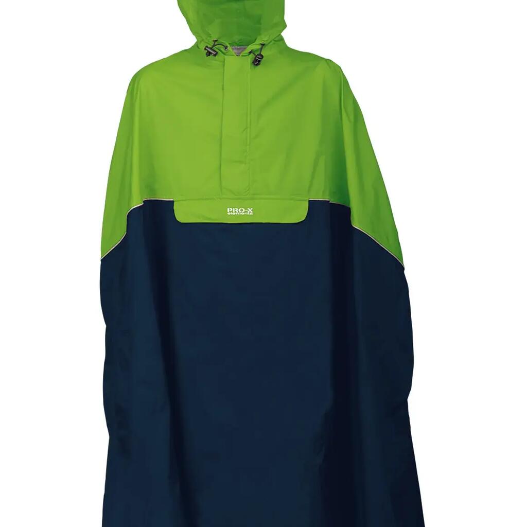 Unisex Rain Poncho TRENTO Neon Green/Navy