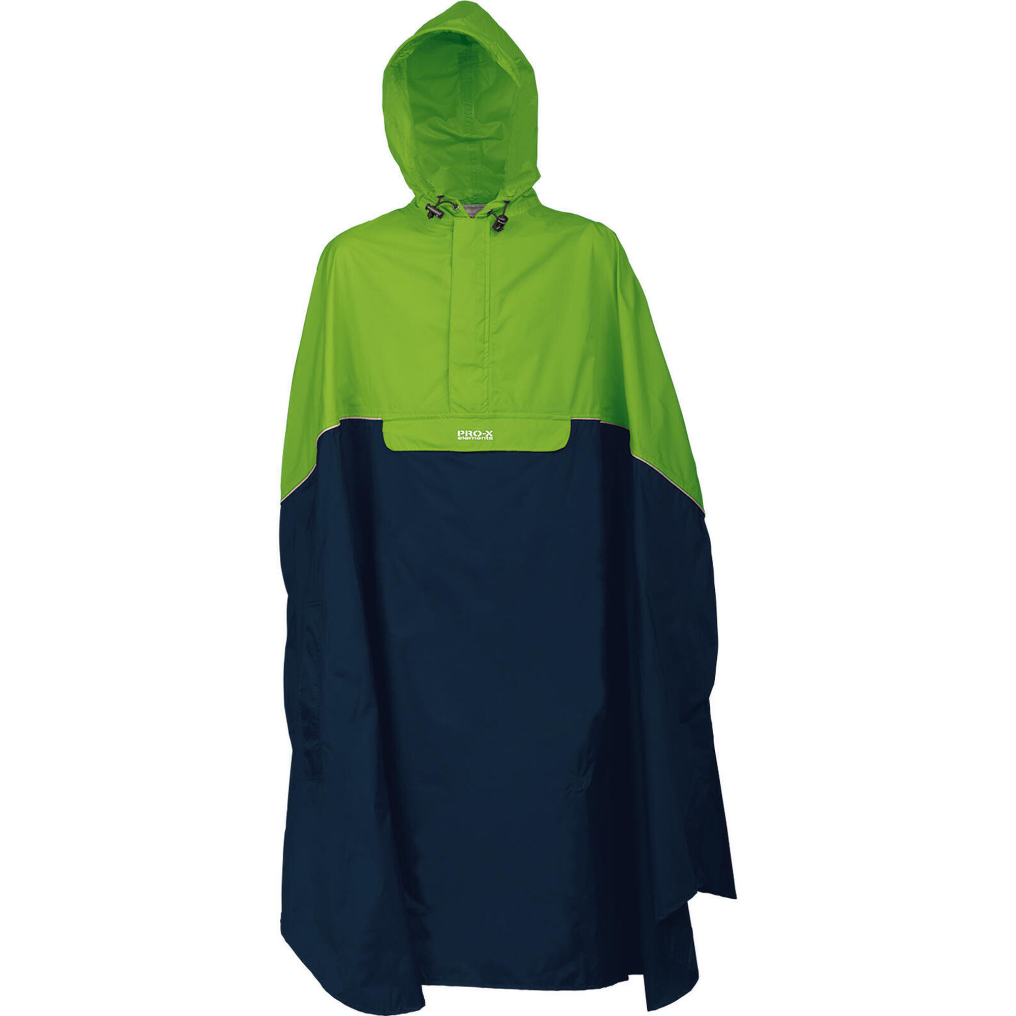 Pro-x Elements - Poncho De Pluie Unisexe Trento Vert Fluo/bleu Marine - Cape - Bleu|vert - Decathlon
