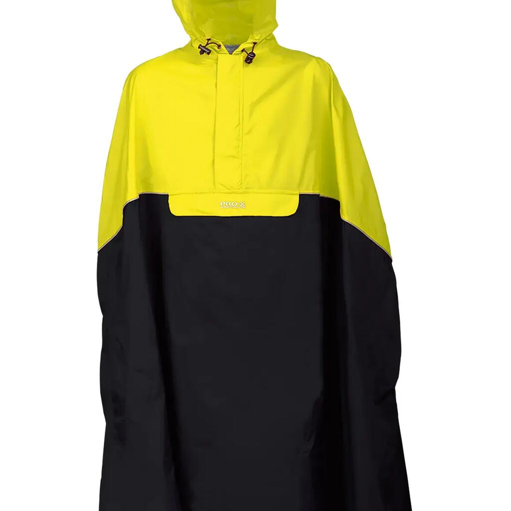 Unisex Rain Poncho TRENTO Neon Yellow/Charcoal