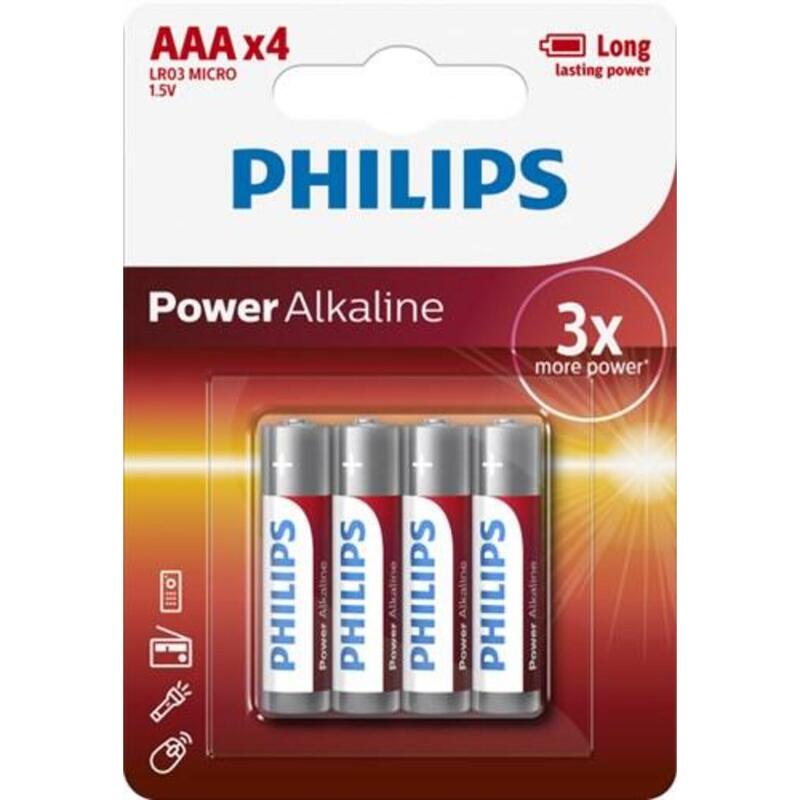 Philips power alkaline aaa/lr03 mini penlite  blister 1010