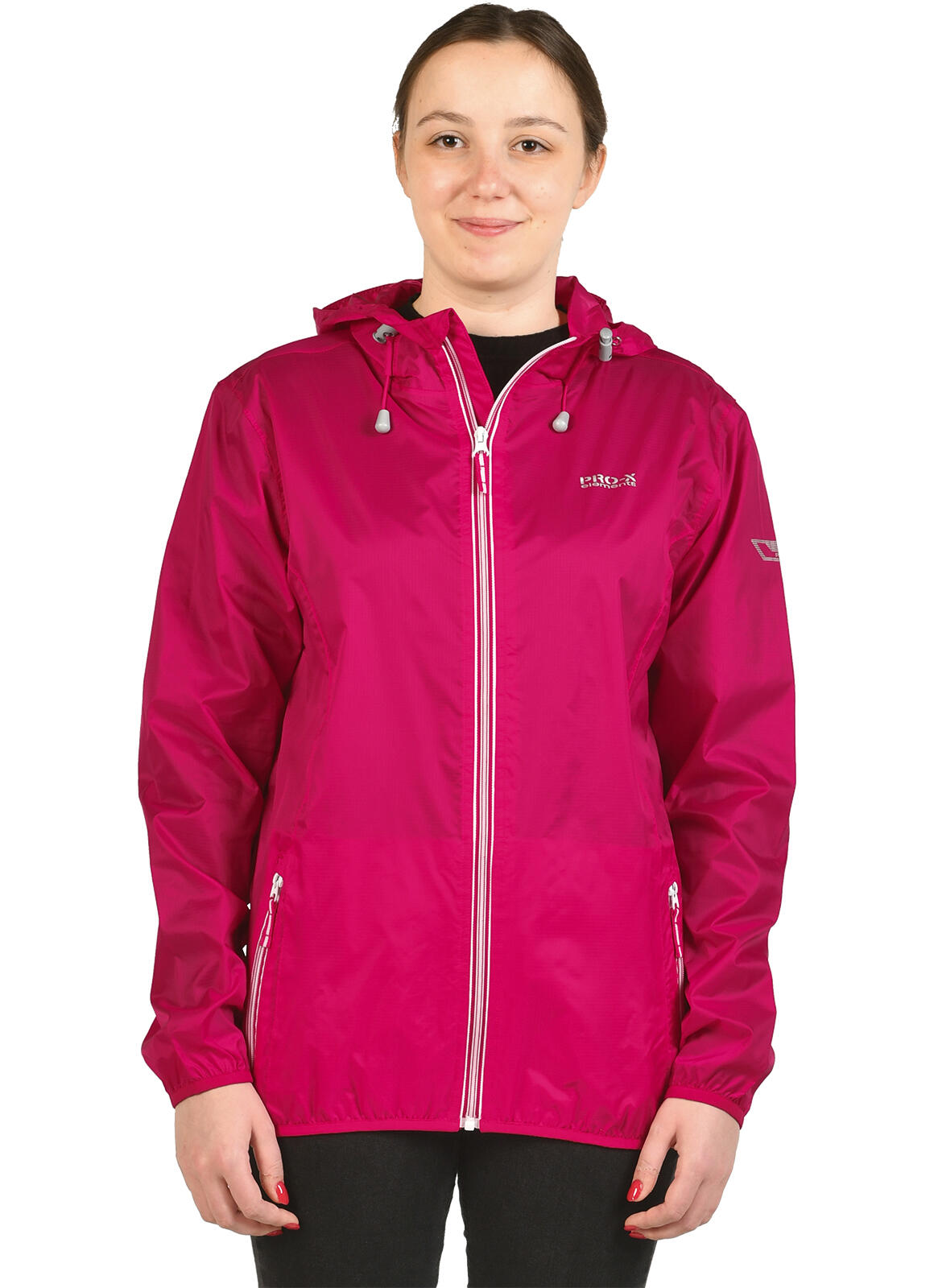 Giacca antipioggia da donna LADY CLEEK rosa vivace 3/5