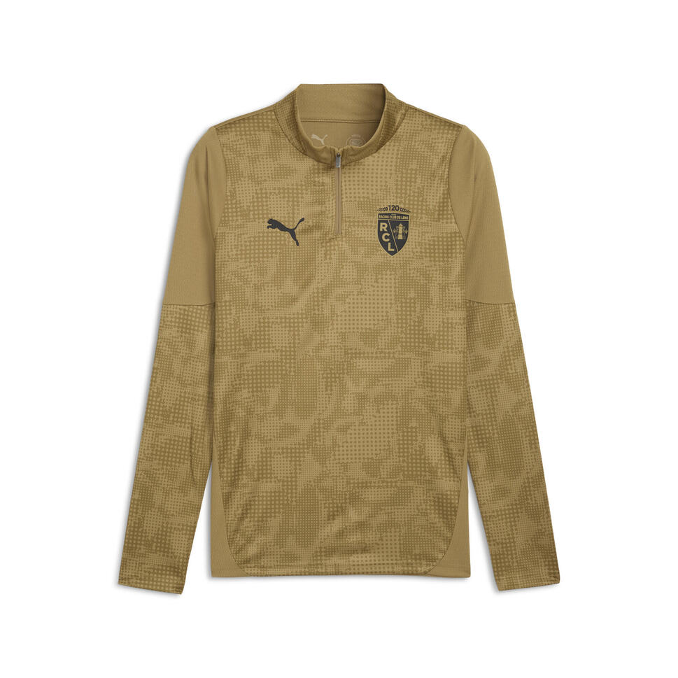 Męska bluza treningowa z zamkiem 1/4 RC Lens PUMA Matte Gold Black Beige