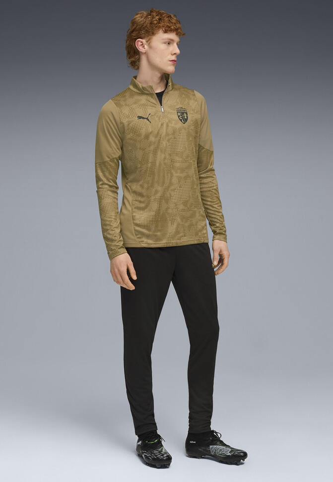 Męska bluza treningowa z zamkiem 1/4 RC Lens PUMA Matte Gold Black Beige