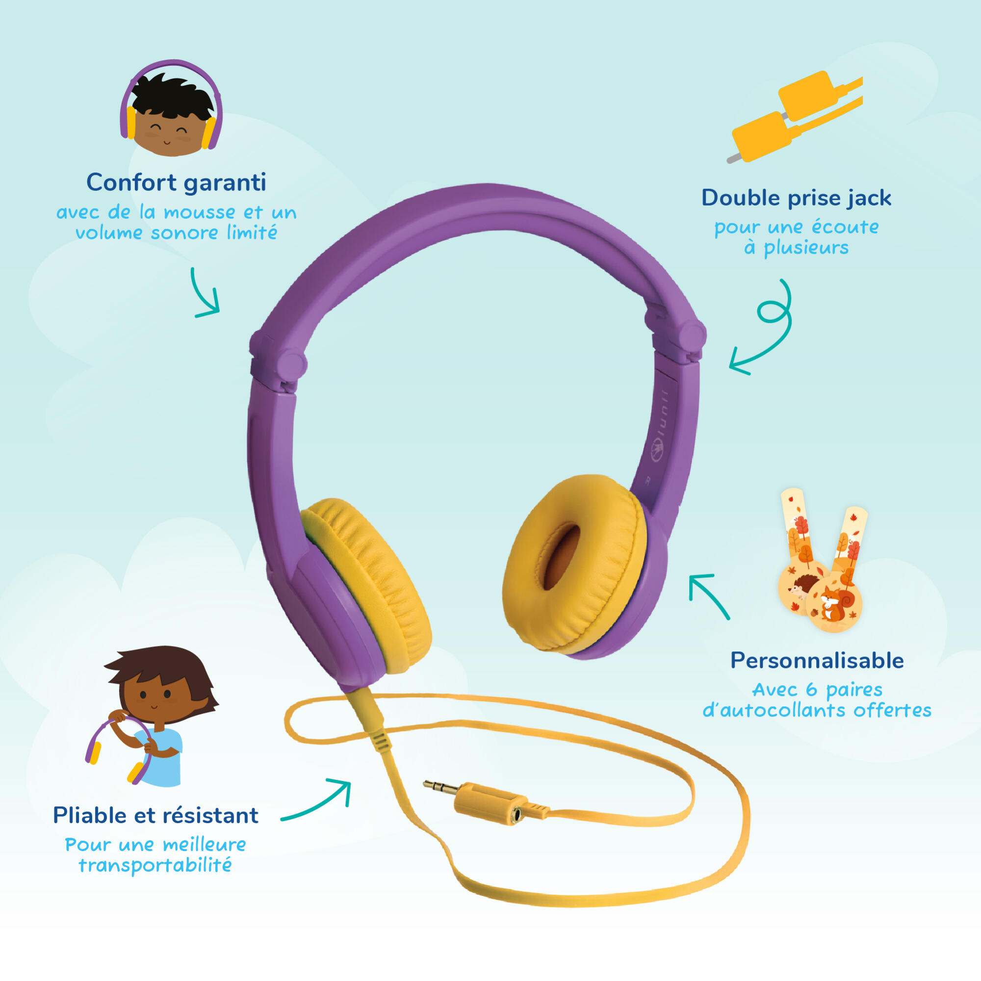 Lunii - Casque audio violet – pour les enfants de 3 à 8 ans 3/6