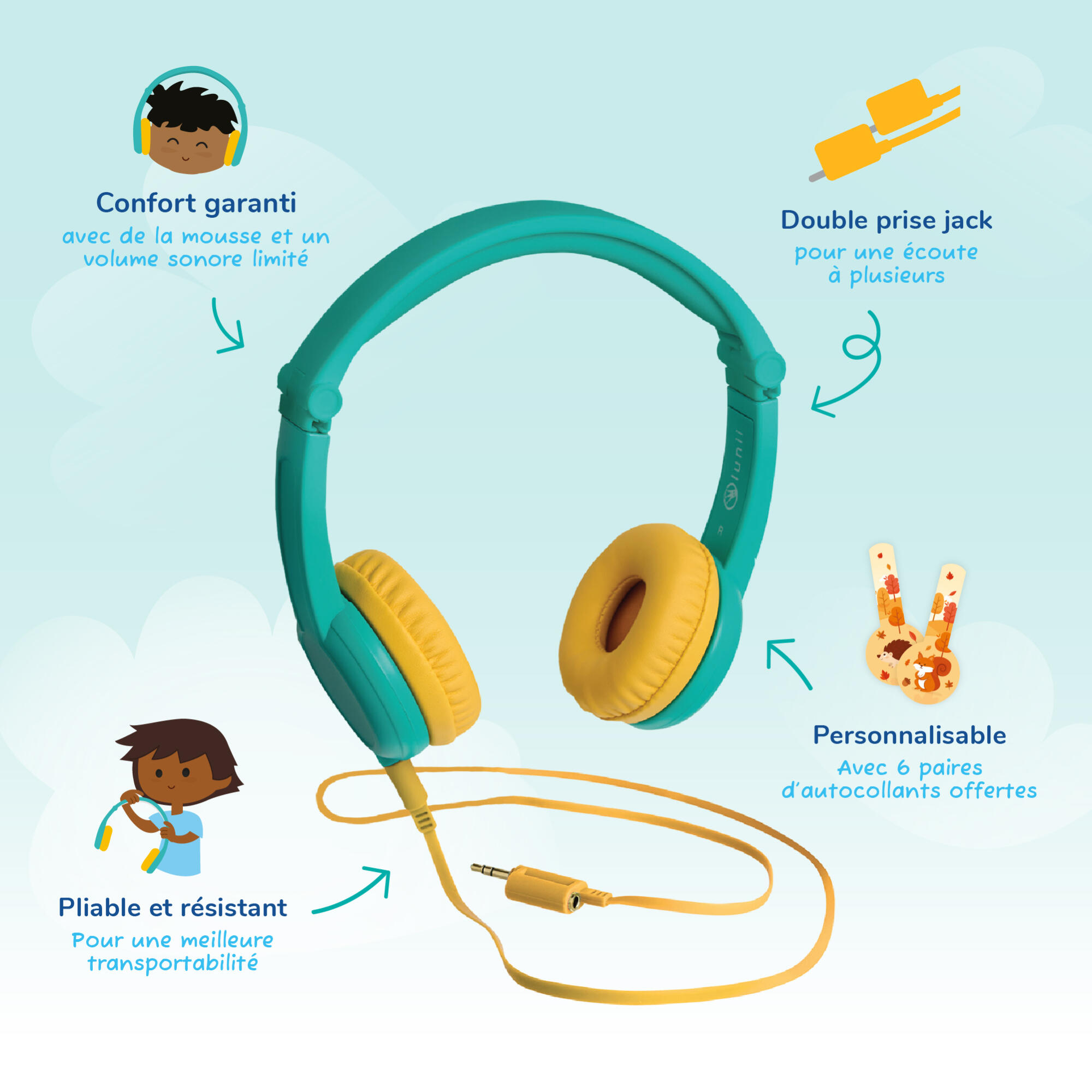 Lunii - Casque audio vert – pour les enfants de 3 à 8 ans 3/6