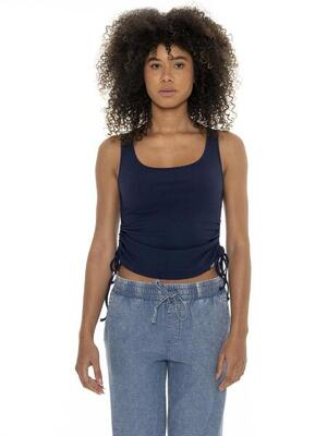 Geripptes Damen-Tanktop mit Schnürsenkeln Leone Fancy Stripes