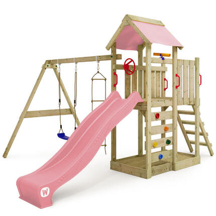 Aire de jeux MultiFlyer avec balançoire pastel rose