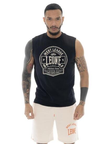 T-shirt smanicata da uomo in cotone Leone Military 1947