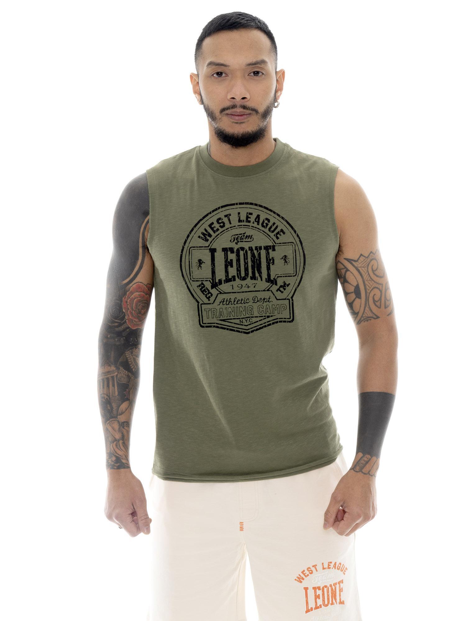 LEONE 1947 APPAREL T-shirt smanicata da uomo in cotone Leone Military 1947
