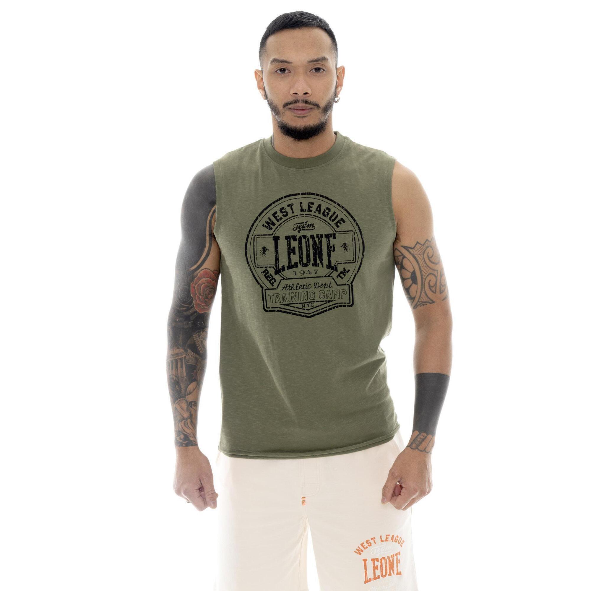Leone 1947 Apparel - T-shirt Sans Manches En Coton Homme Leone Military 1947 - Débardeur - Vert - Decathlon