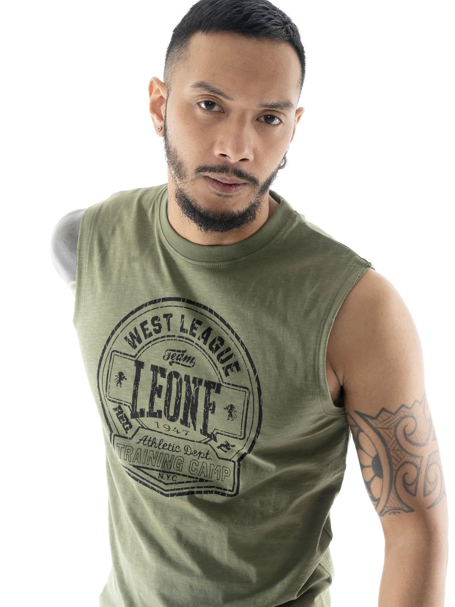 Camiseta de algodón sin mangas para hombre Leone Military 1947 5/5