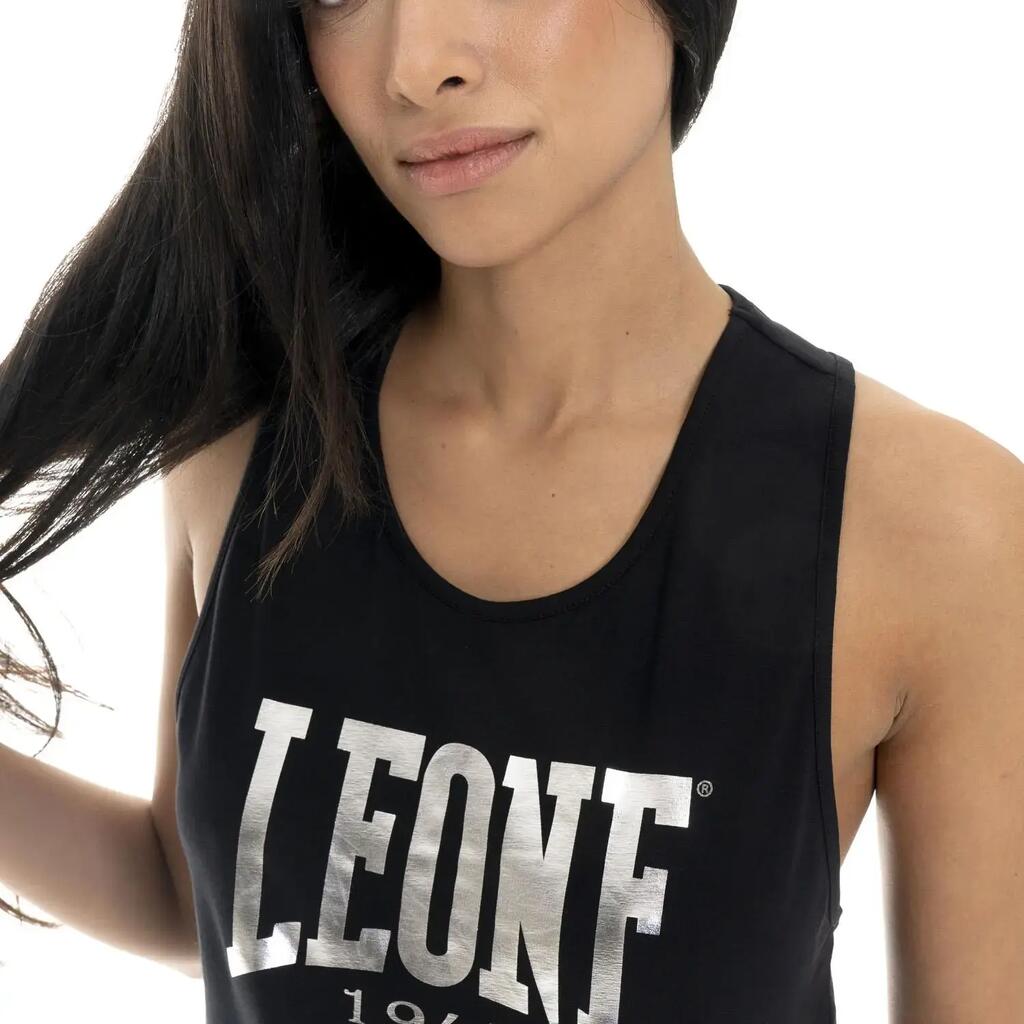 Leone 1947 Apparel women's cotton tank top with large metal logo on the front.