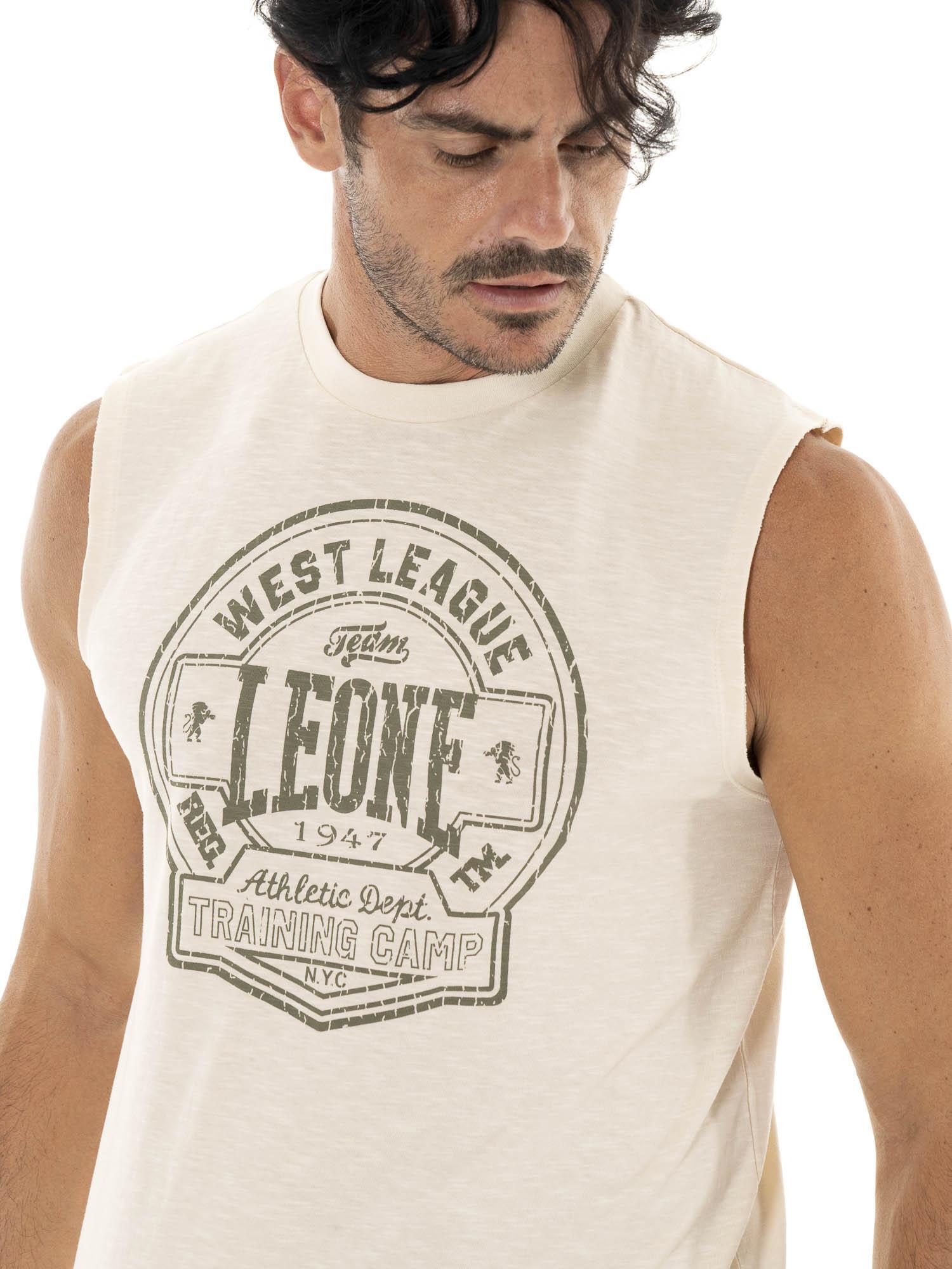 Leone Military 1947 mouwloos katoenen T-shirt voor heren 3/5