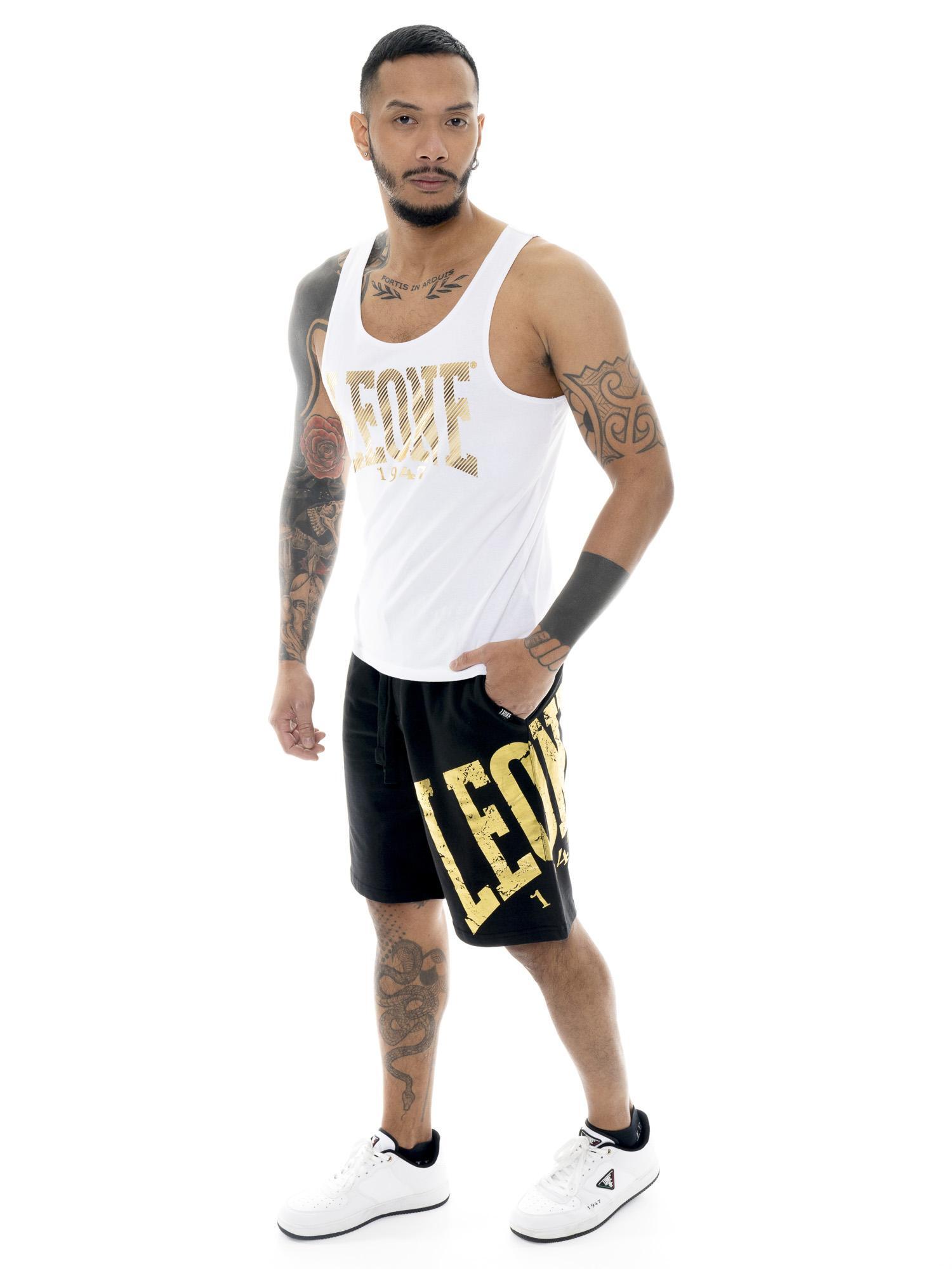 Camiseta de tirantes de hombre Leone Stripe Gold de algodón elástico 2/5