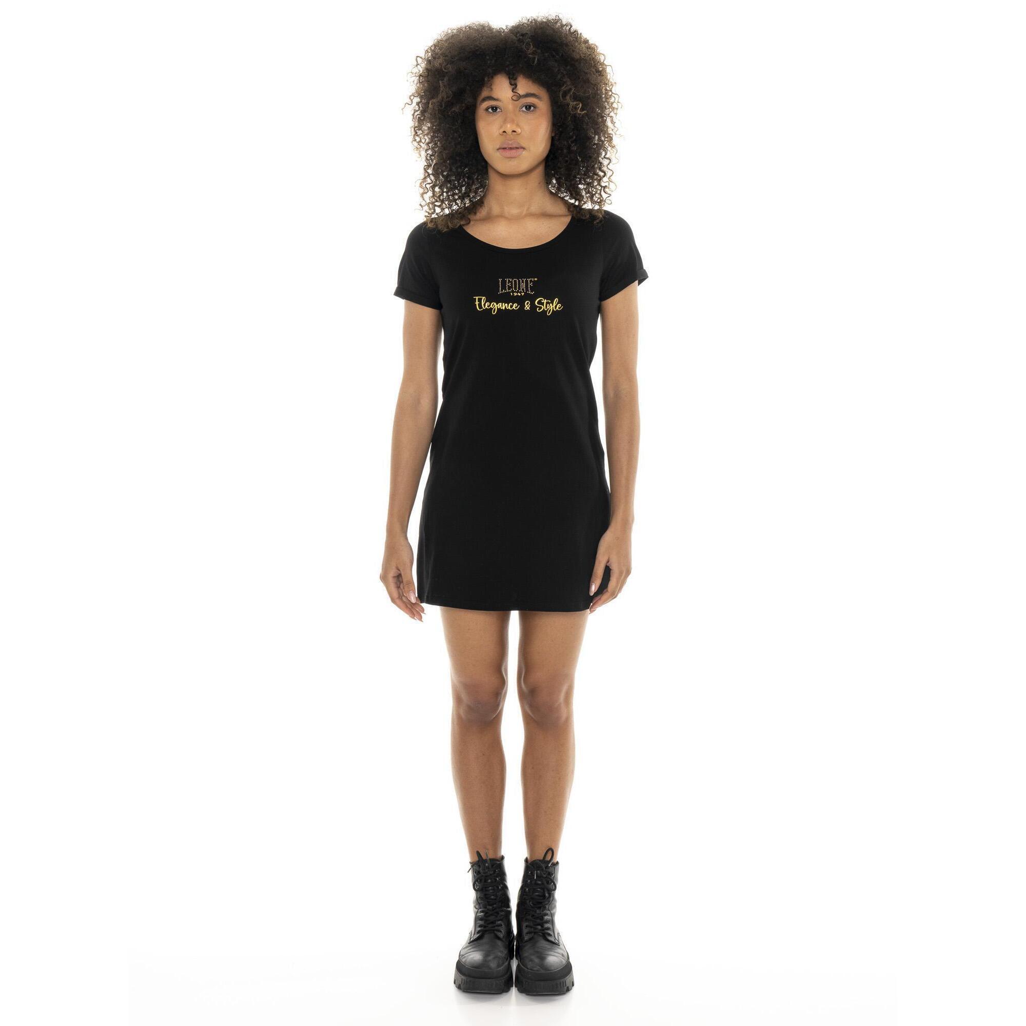 Leone 1947 Apparel - Robe T-shirt Longue En Coton Stretch Leone Chic Gold - Robe - Noir - 40 M - Decathlon