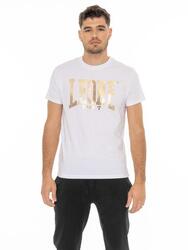 T-shirt homme manches courtes en coton stretch Leone Stripe Gold
