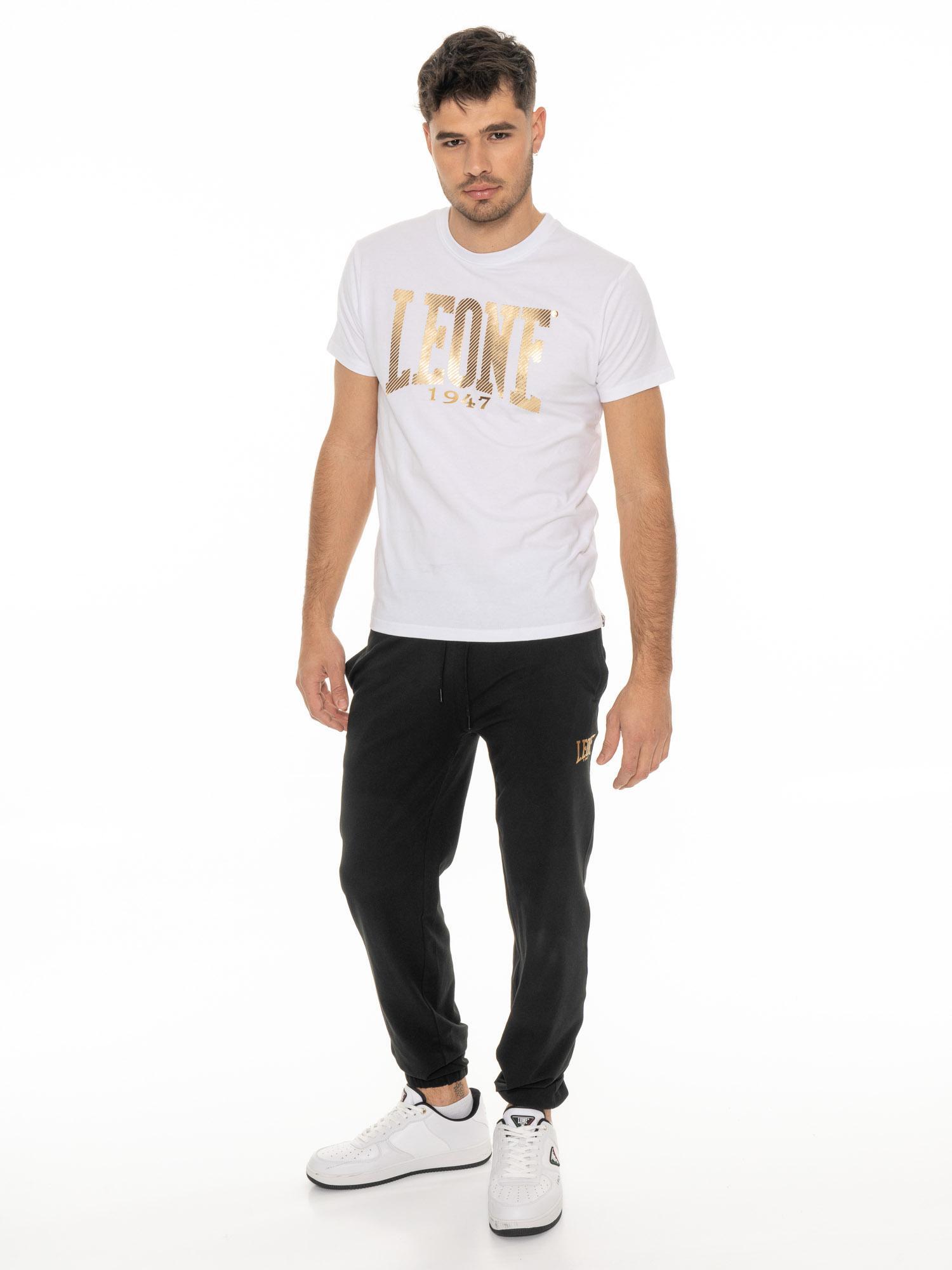 T-shirt à manches courtes Leone Stripe Gold Stretch Cotton pour hommes 2/5