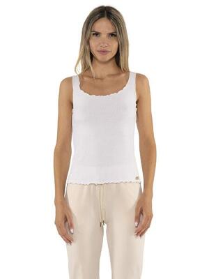 Leone Chic Gold Stretch-Ripp-Tanktop für Damen