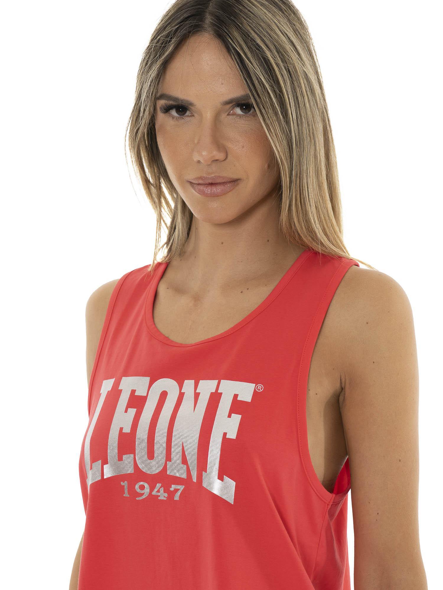 Canotta donna Leone 1947 Apparel in cotone con grande logo metallico frontale. 3/7