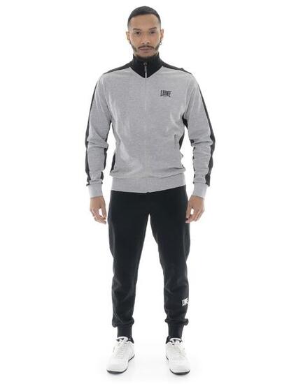 Survêtement homme Leone Basic en coton non brossé avec col et zip