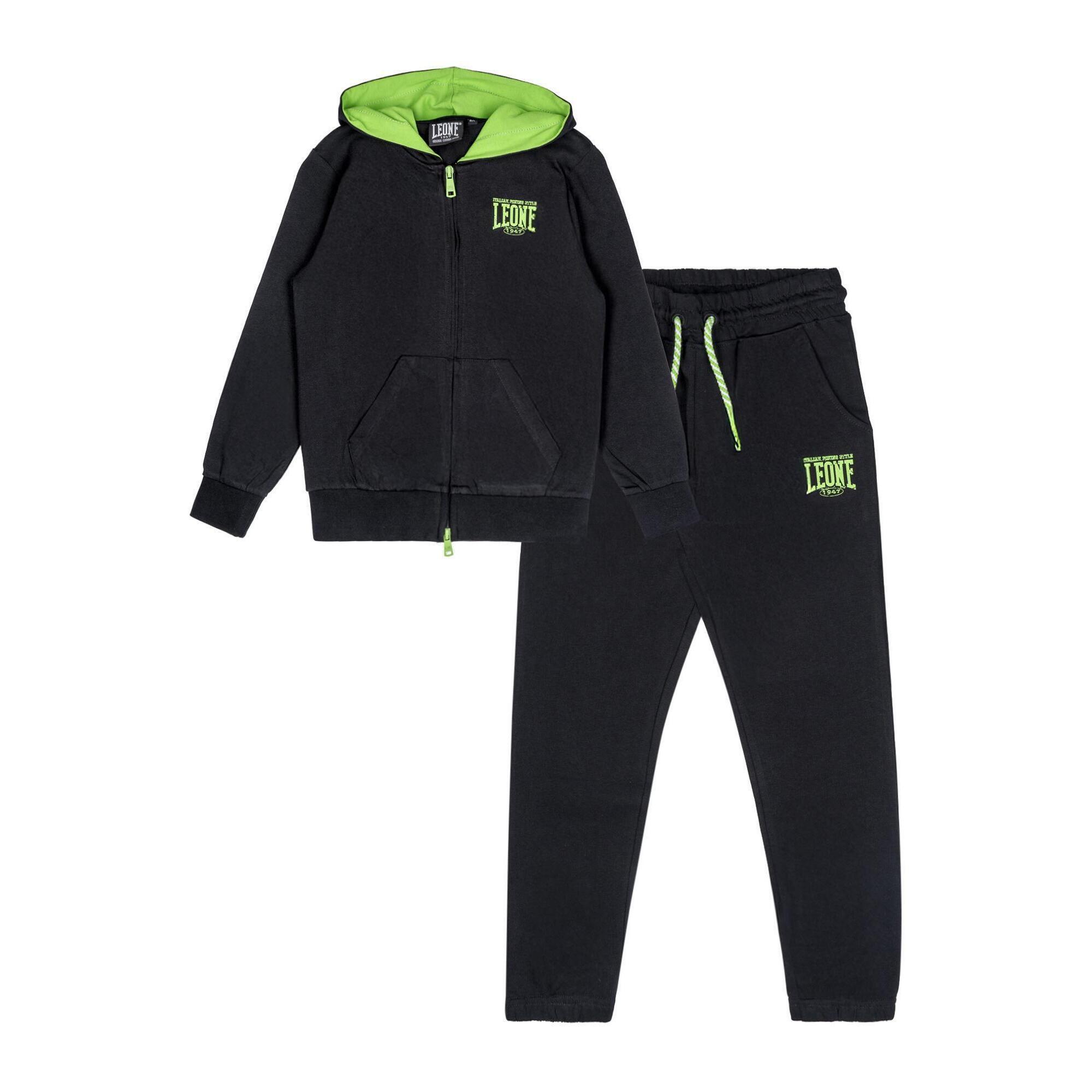 Leone 1947 Apparel - Survêtement Enfant Leone Boxing En Coton Non Brossé Avec Capuche Et Zip - Survêtement - Noir -  8 À 10 Ans - Decathlon