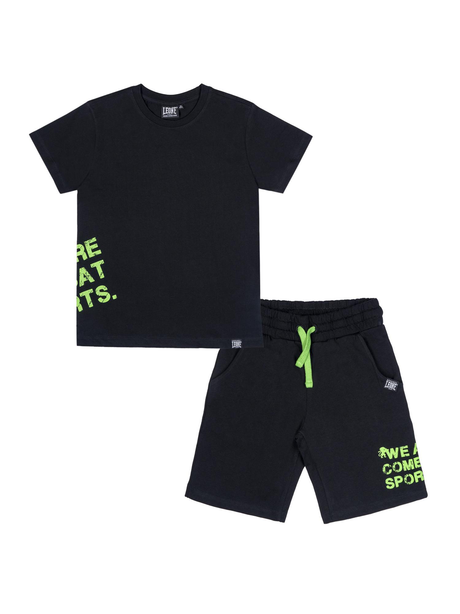LEONE 1947 APPAREL Kinderset bestaande uit een katoenen T-shirt en short van Leone Boxing