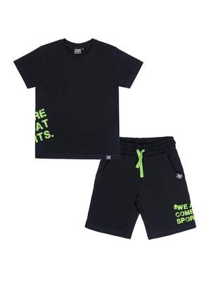 Kinderset bestaande uit een katoenen t-shirt en short van leone boxing
