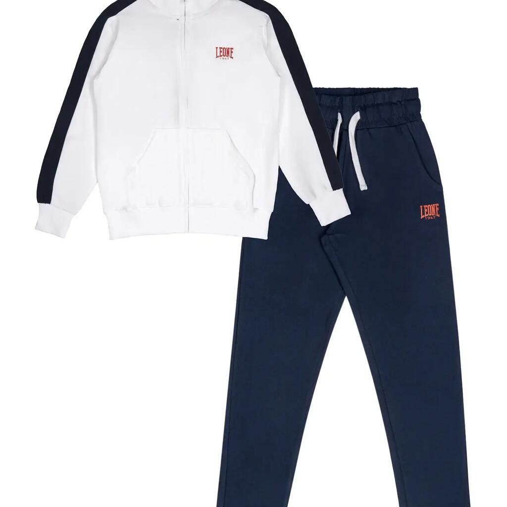 Leone New Basic baby's tracksuit in non-brushed cotton with collar and zip