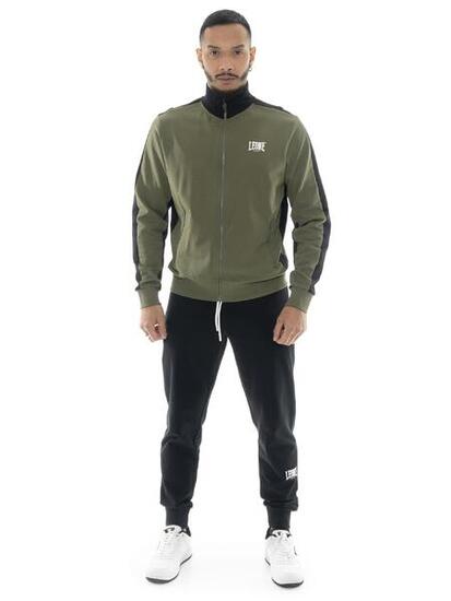 Survêtement homme Leone Basic en coton non brossé avec col et zip
